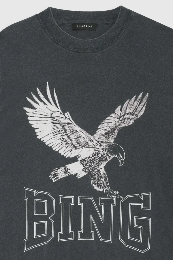 T-shirt Anine Bing / Lili Tee Retro Eagle Washed Black - Afbeelding 4