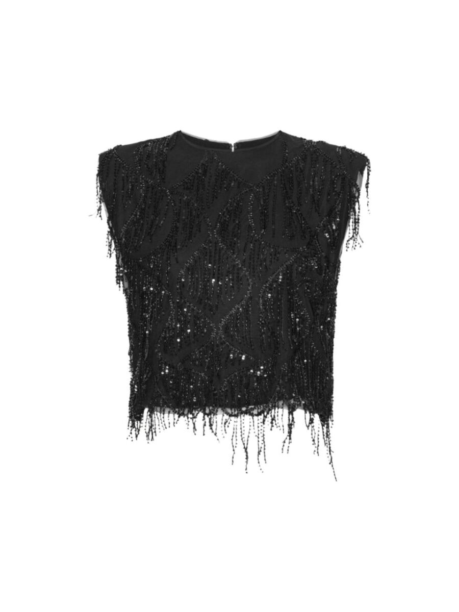 Top Rotate Birger Christensen / Sequins Sleeveless Top Black