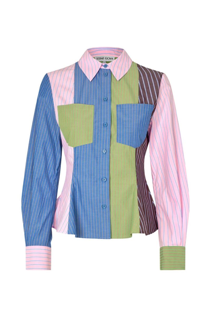 Blouse Stine Goya / Pocket Peplum Shirt Multistripes Mix