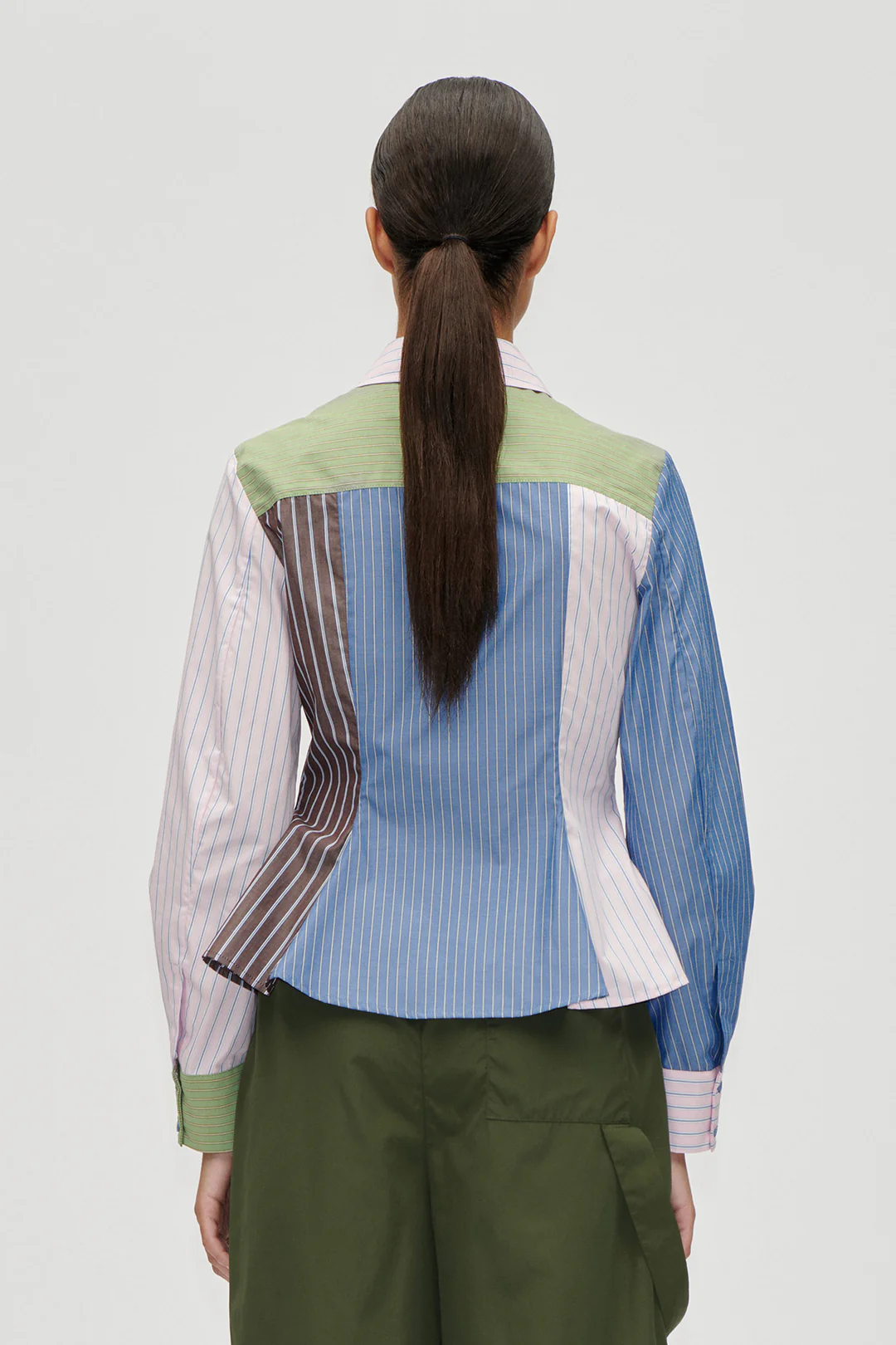 Blouse Stine Goya / Pocket Peplum Shirt Multistripes Mix - Afbeelding 3