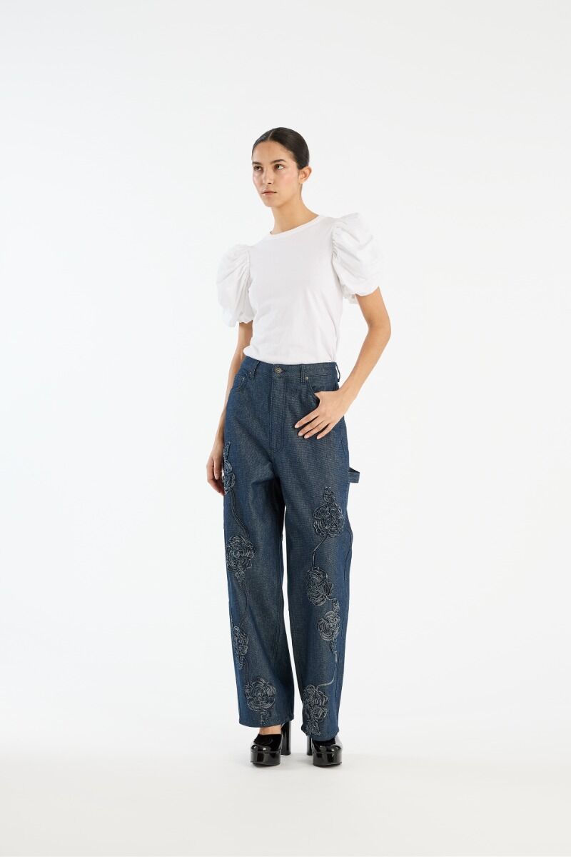 Jeans Rotate Birger Christensen / Denim Boyfriend Jeans Dark Blue - Afbeelding 2