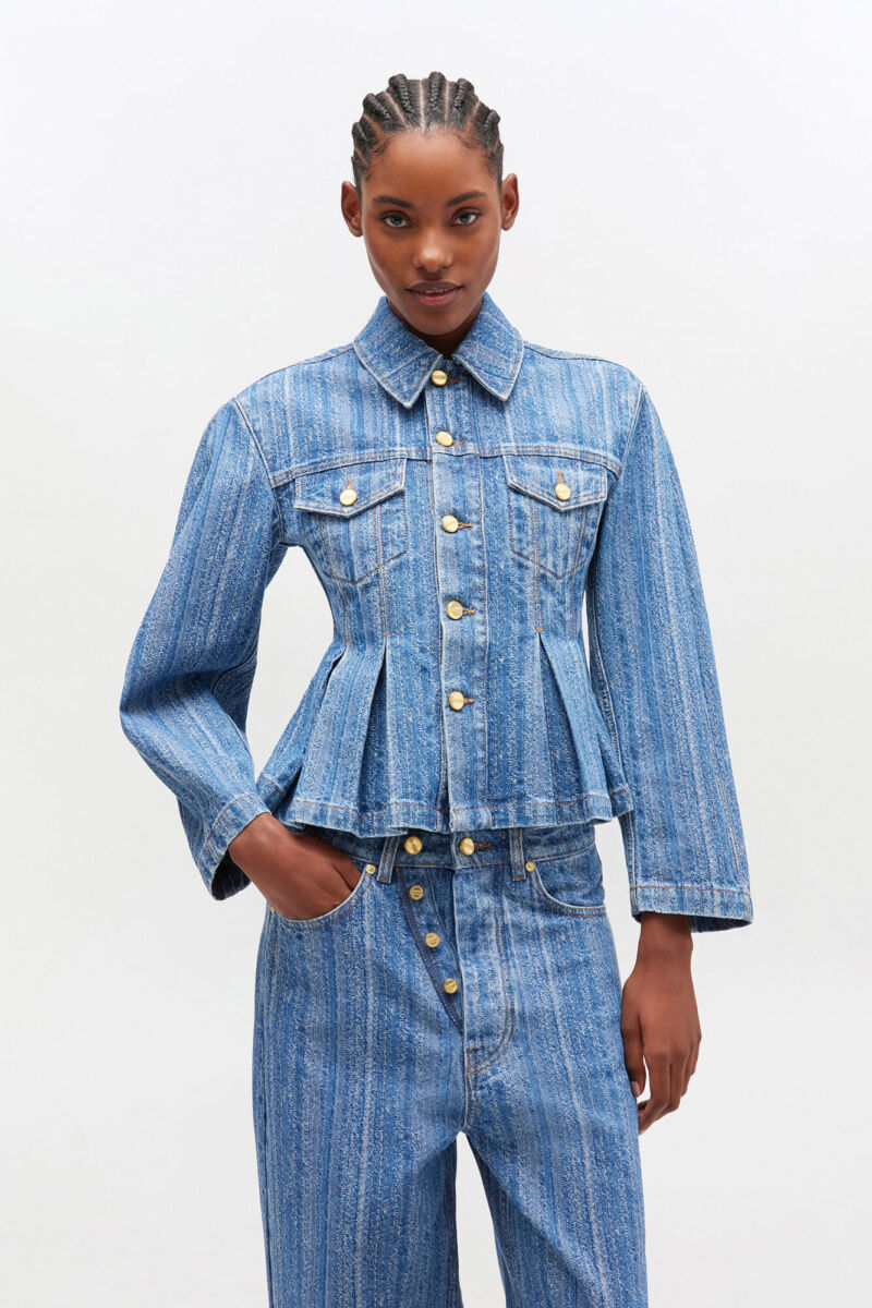 Jack Ganni / Structured Denim Fitted Jacket J1845 - Afbeelding 2