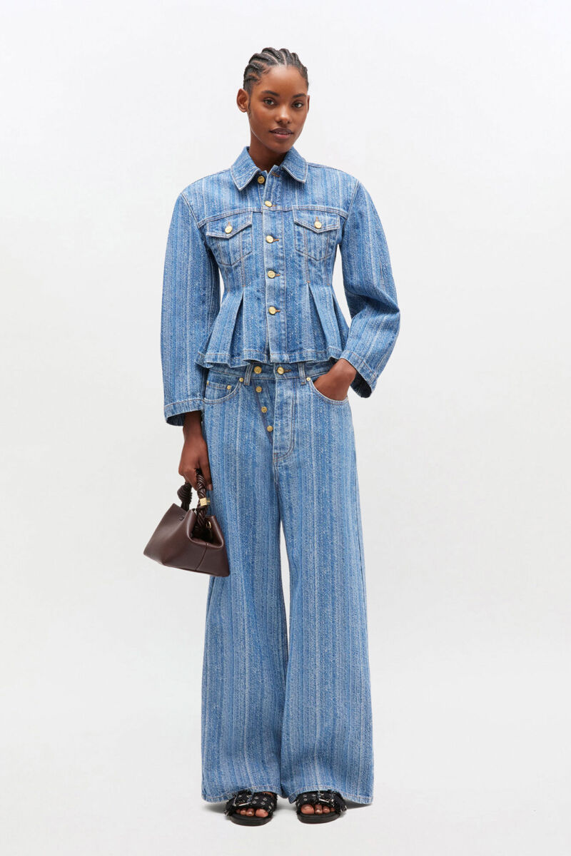 Jack Ganni / Structured Denim Fitted Jacket J1845 - Afbeelding 3