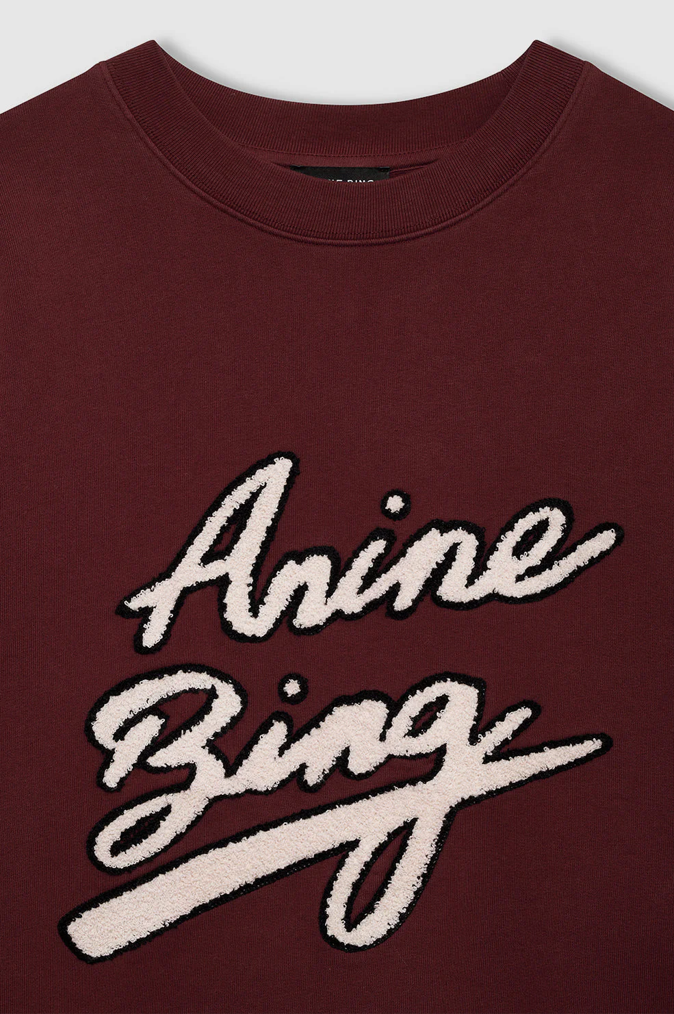 Trui Anine Bing / Miles Chenille Signature Burgundy - Afbeelding 4