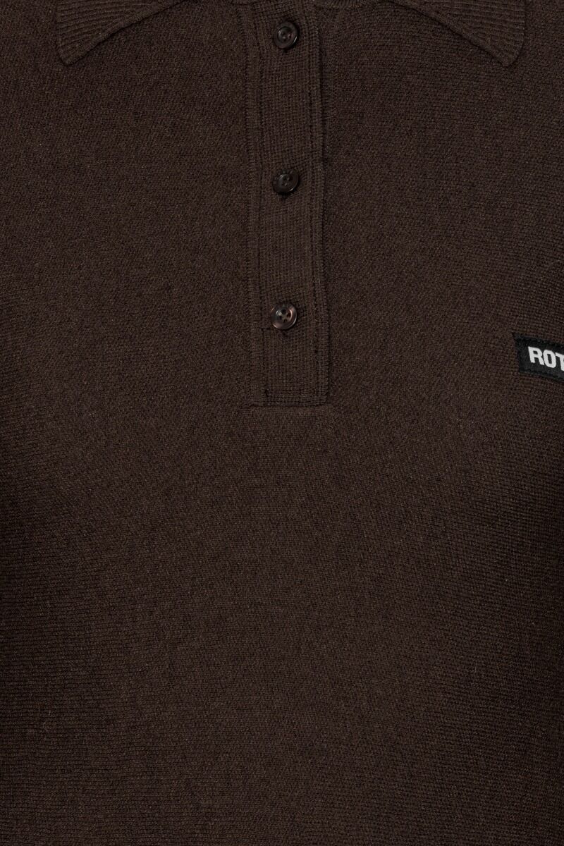 Jurk Rotate Birger Christensen / Slinky Knit Polo Dress Molé - Afbeelding 3