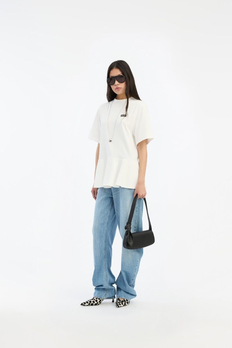 Shirt Rotate Birger Christensen / Peplum T-shirt Birght White - Afbeelding 2