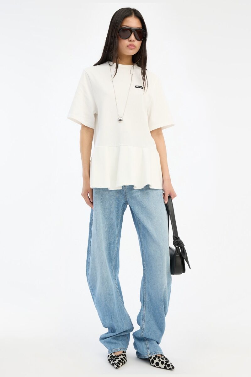 Shirt Rotate Birger Christensen / Peplum T-shirt Birght White - Afbeelding 5