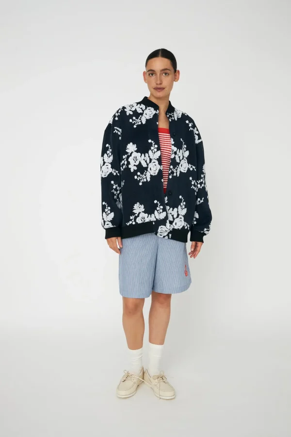 Jack Stella Nova / Sequins Mesh Oversized Jacket White and Blue – Juul ...