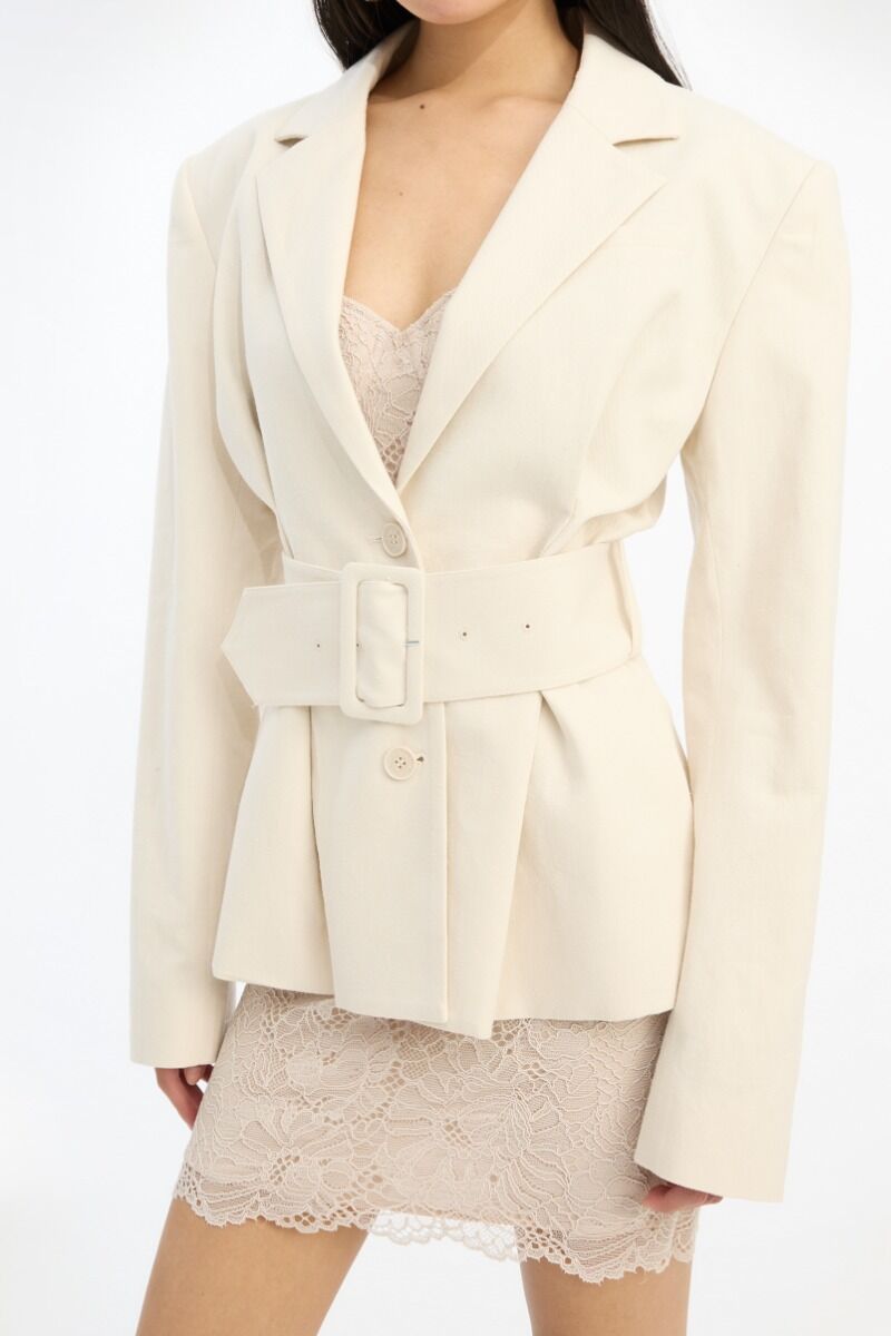 Blazer Rotate Birger Christensen / Linen Suiting Blazer Pumice Stone - Afbeelding 2