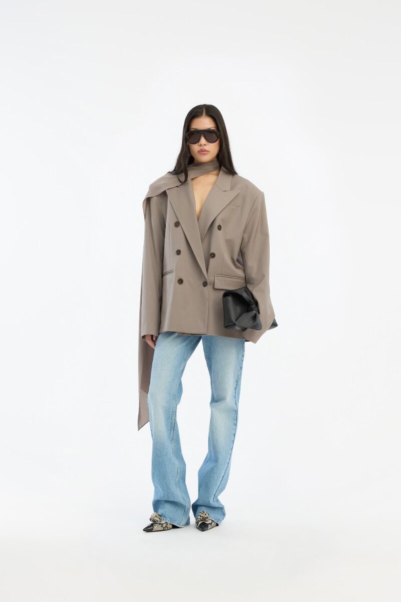 Blazer Rotate Birger Christensen / Oversized Scarf Blazer Driftwood - Afbeelding 2