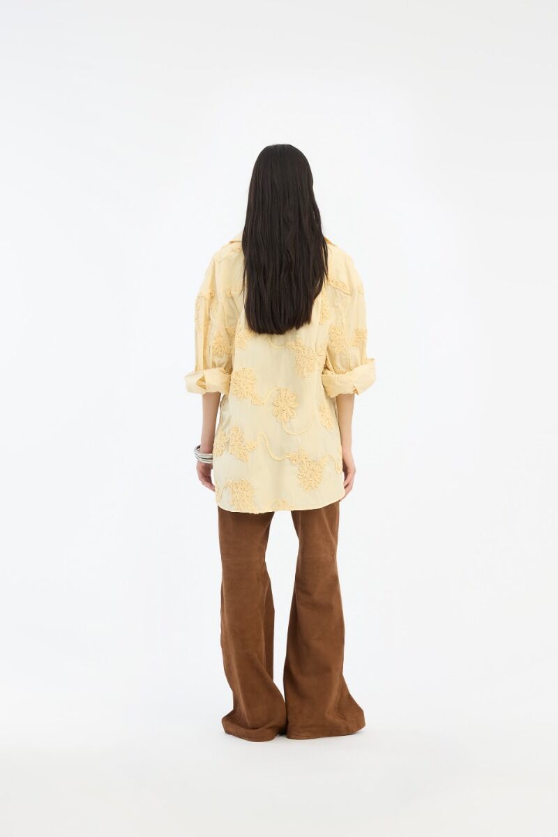 Blouse Rotate Birger Christensen / Flower Oversized Shirt Italian Straw - Afbeelding 3