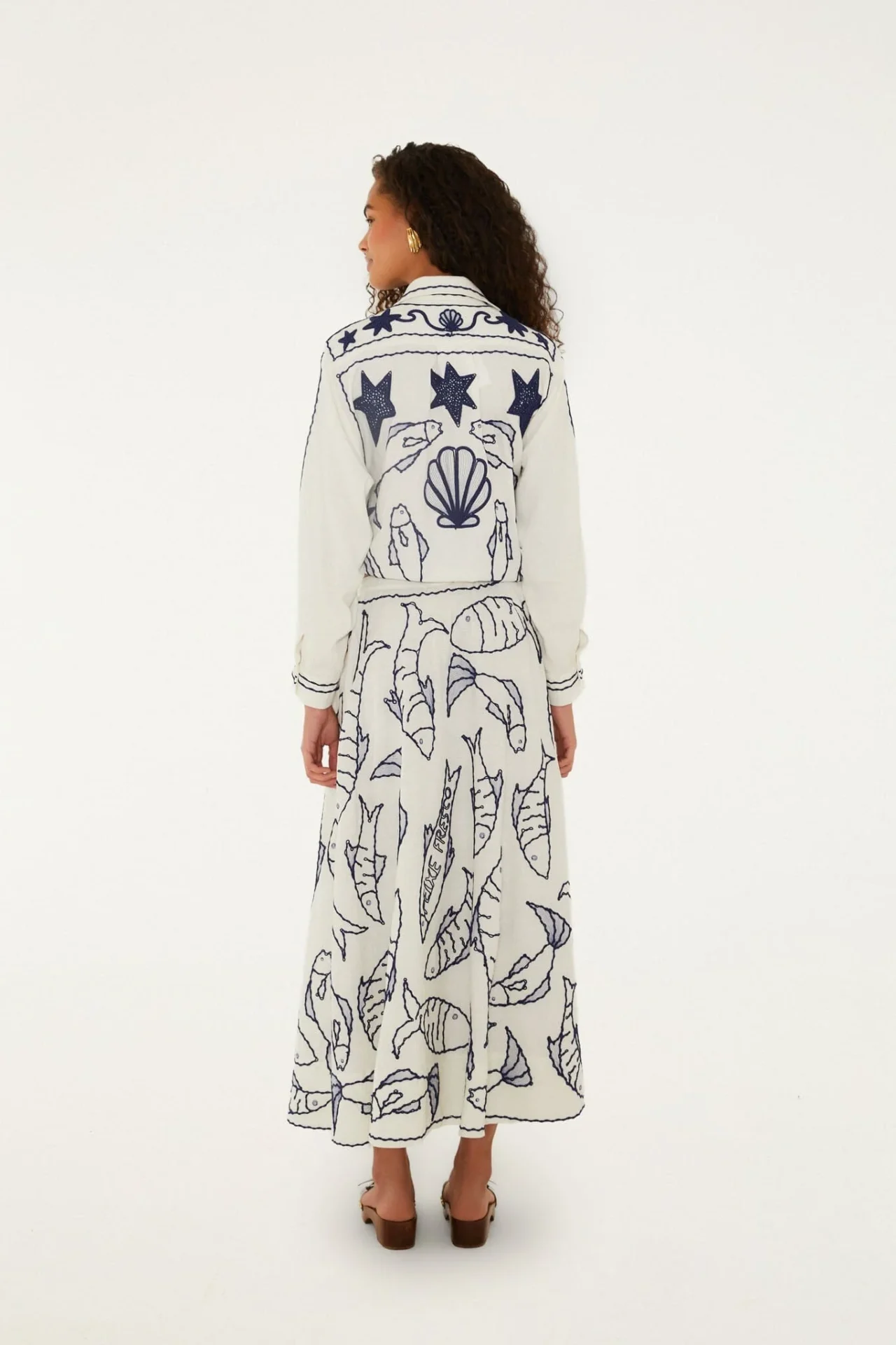 Rok Farm Rio / Fresh Fish Midi Off-White - Afbeelding 3