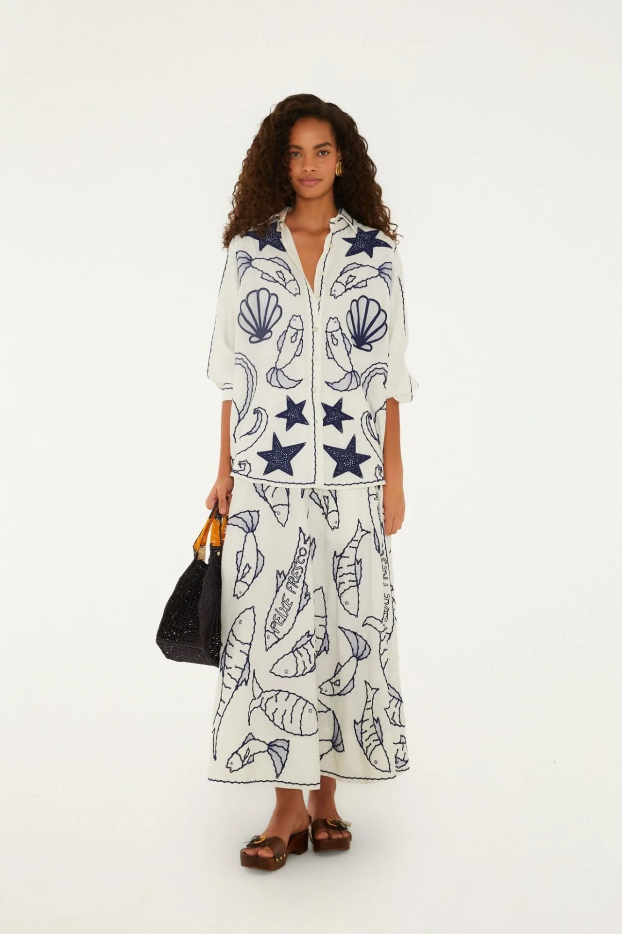 Rok Farm Rio / Fresh Fish Midi Off-White - Afbeelding 2