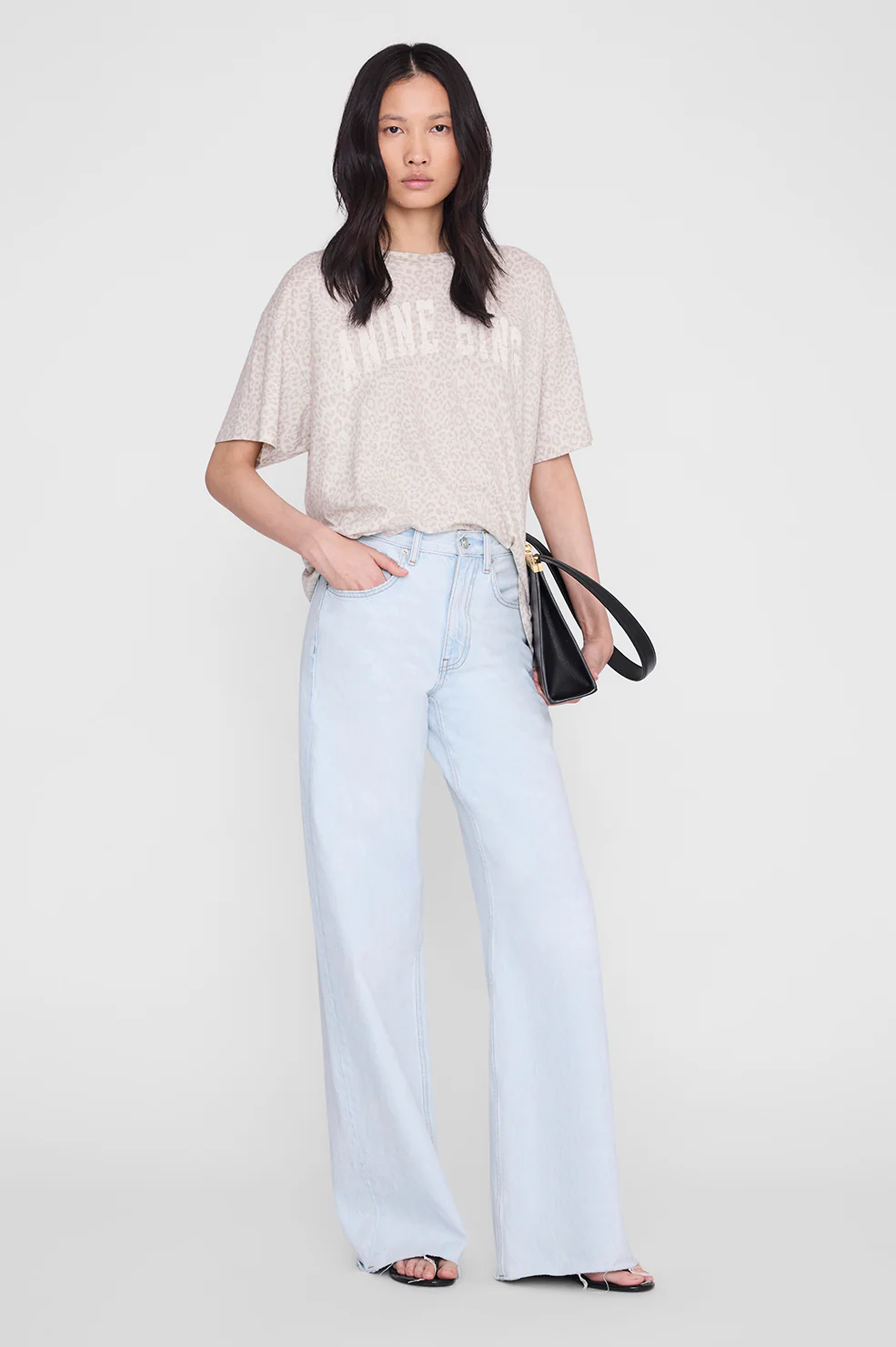 T-shirt Anine Bing / Cade Tee Washed White Leopard - Afbeelding 2