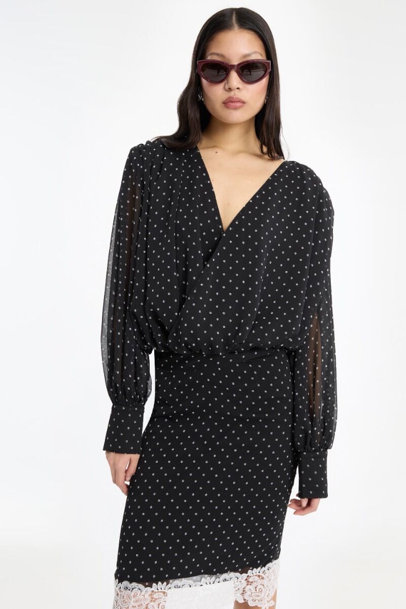 Rok Rotate Birger Christensen / Laceband Pencil Black - Afbeelding 5