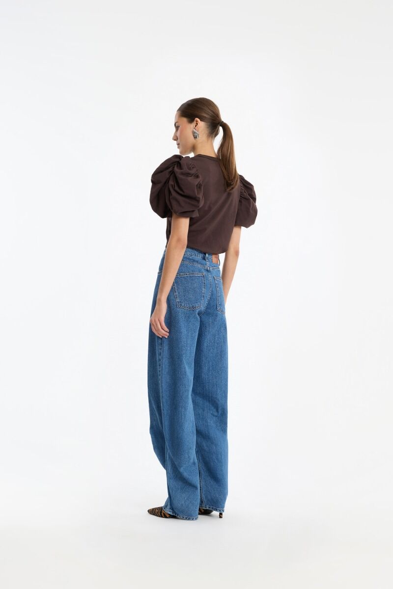 Jeans Rotate Birger Christensen / Draped Barrel Leg Blue Denim - Afbeelding 4