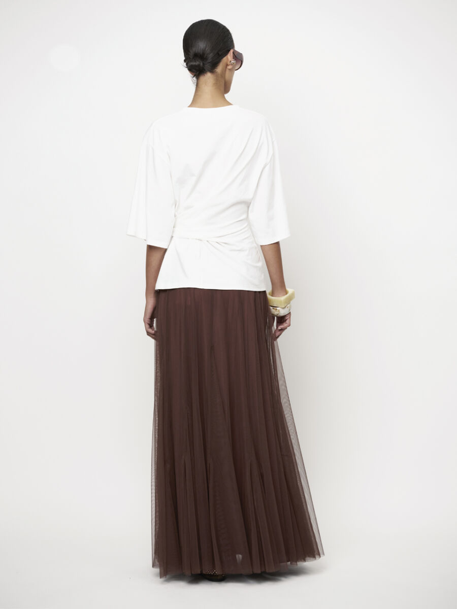 Rok Dante6 / Taryn Tulle Maxi Chocolate Brown - Afbeelding 4