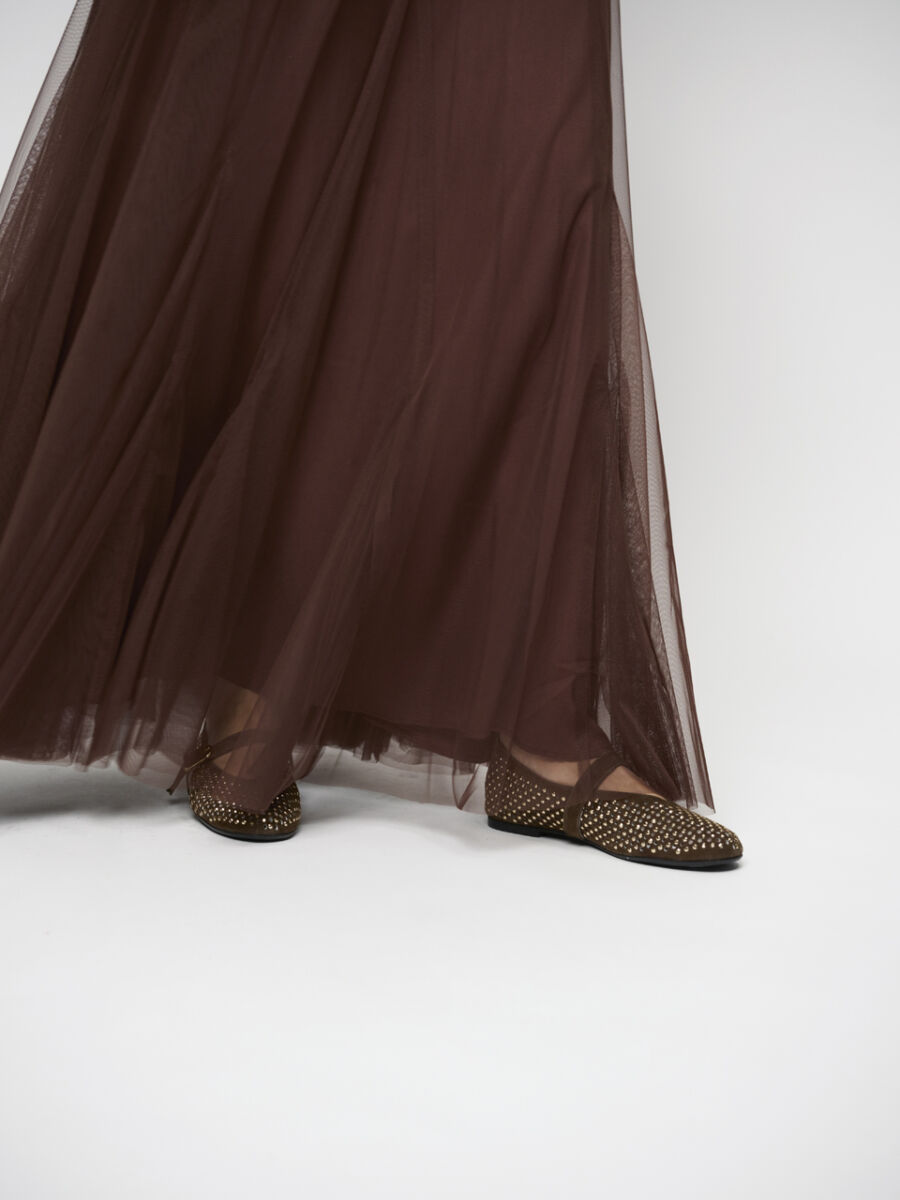 Rok Dante6 / Taryn Tulle Maxi Chocolate Brown - Afbeelding 3