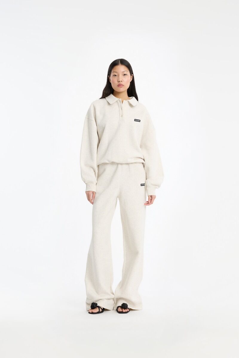 Trui Rotate Birger Christensen / Classic Sweat Polo White Melange - Afbeelding 2