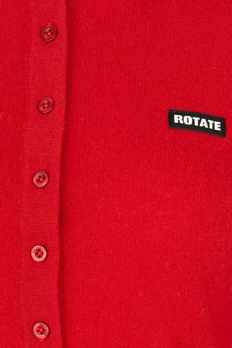 Top Rotate Birger Christensen / Wool Longsleeve Polo Scooter Red - Afbeelding 5